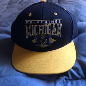 Michigan Wolverines Snapback Hat Navy Blue